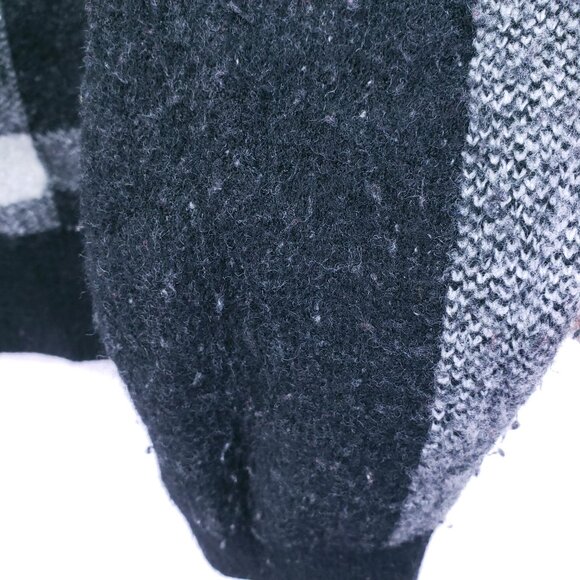 Banana Republic Sweater M Plaid Wool Blend Crewneck Black & White Preppy Y2K - Picture 10 of 16
